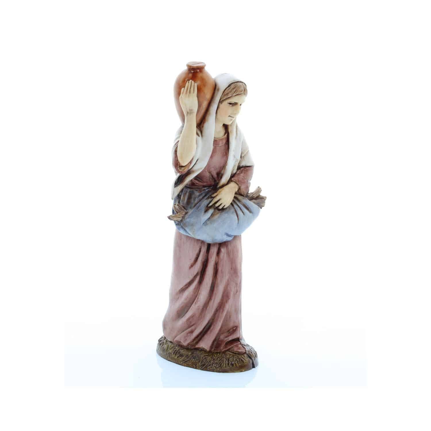 Pastore statuina Donna con brocca 12 cm presepe in PVC stile ’700 | Moranduzzo