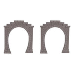 Portale tunnel grigio 2 pezzi scala 1:87 accessorio trenini Hornby