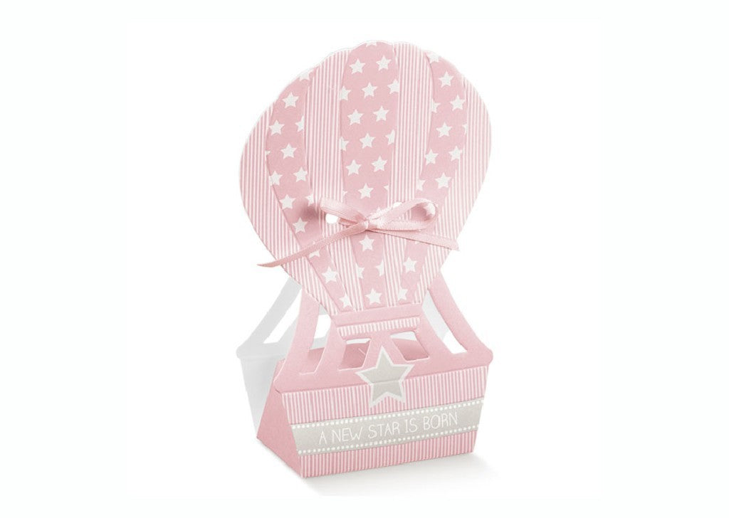 Scatoilna portaconfetti Mongolfiera Rosa 10 pz