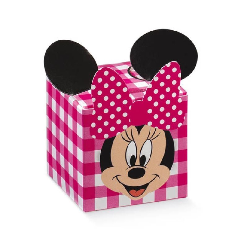 Scatoina portaconfetti quadrata Fuxia 5x5x5 cm Minnie 10 pz