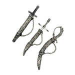 Tris di spade in metallo decorate per Re Magi
