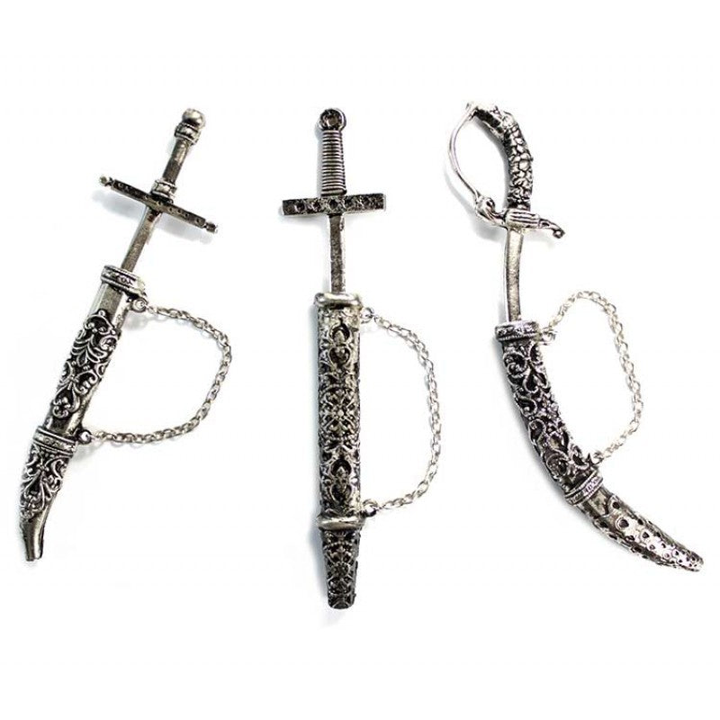 Tris di spade in metallo decorate per Re Magi
