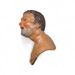 Pastore napoletano testa mani piedi terracotta Uomo Sdentato 20 cm occhi di vetro
