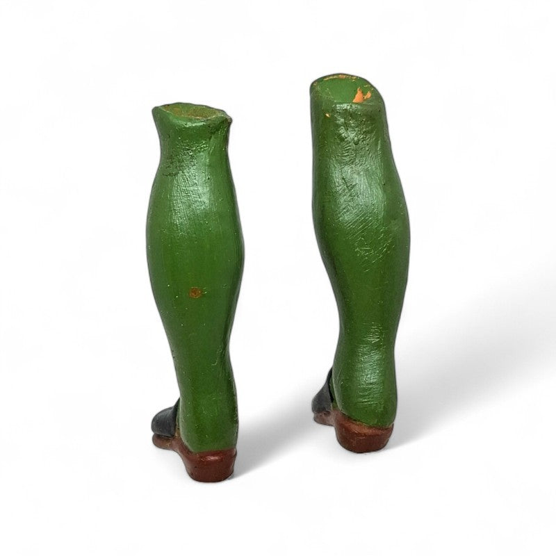Pastore napoletano testa mani piedi terracotta Uomo Sdentato 20 cm occhi di vetro