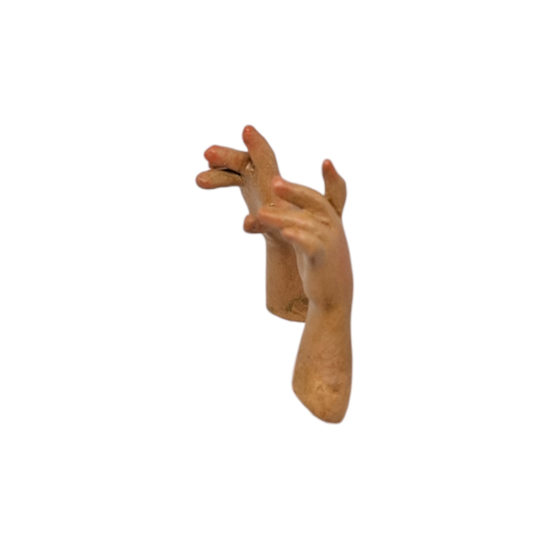 Pastore napoletano testa mani piedi terracotta Uomo Sdentato 20 cm occhi di vetro
