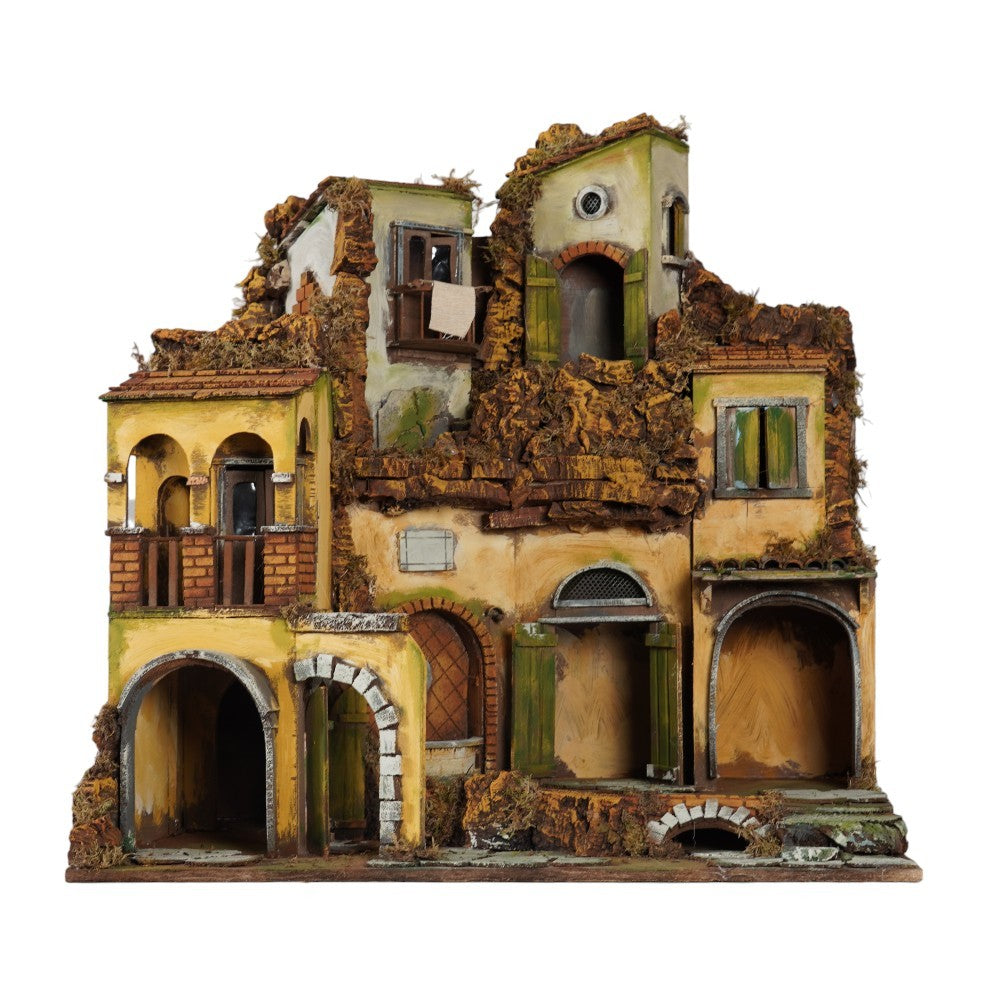 Presepe stile 700 casolare con fontana 64x41x64 cm