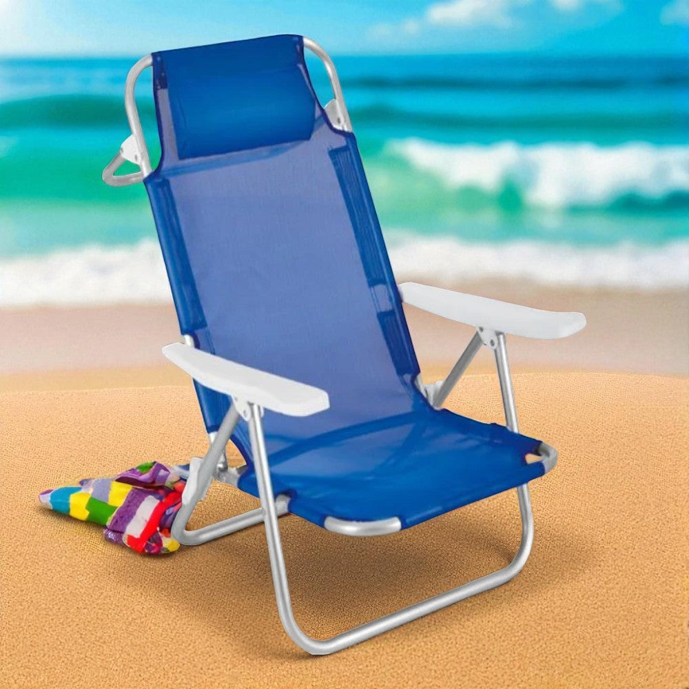 Sedia da spiaggia in alluminio con braccioli