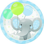 Piatto di carta 18Cm Elefantino Boy confezione 8 pezzi