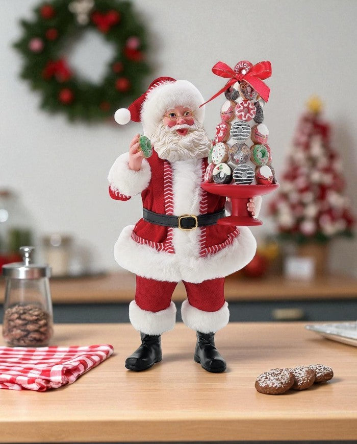 Possible Dreams | Statuetta Babbo Natale con Alberello di ciambelle 30 cm