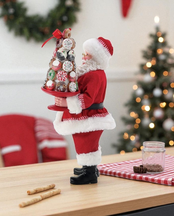 Possible Dreams | Statuetta Babbo Natale con Alberello di ciambelle 30 cm