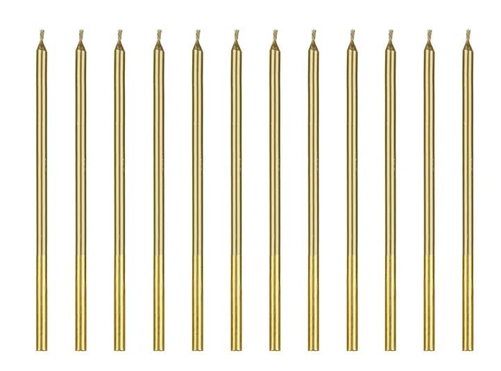 Candele Matite Oro 12pz 14 cm