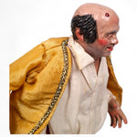 Statuetta presepe napoletano uomo con giacca gialla 25 cm vestito a mano