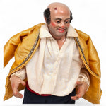 Statuetta presepe napoletano uomo con giacca gialla 25 cm vestito a mano