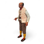 Statuetta presepe napoletano contadino con gilet 25 cm vestito a mano