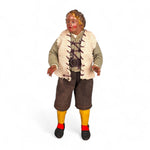 Statuetta presepe napoletano giovane contadino con gilet 19 cm vestito a mano