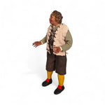 Statuetta presepe napoletano giovane contadino con gilet 19 cm vestito a mano