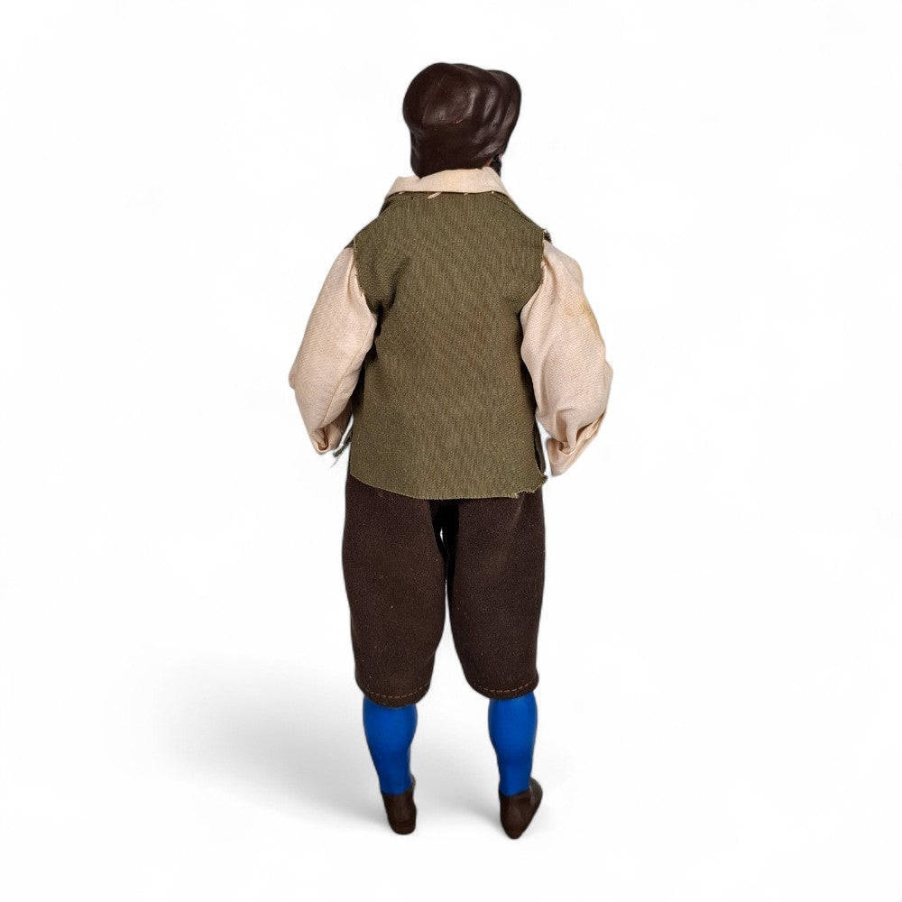 Statuetta presepe napoletano contadino con gilet verde 25 cm vestito a mano