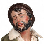 Statuetta presepe napoletano contadino con gilet verde 25 cm vestito a mano