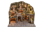 Presepe napoletano artigianale con luce cascata mulino e forno 83x60x70 cm
