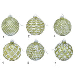 Sfera natalizia in vetro verde 100 mm singolo pezzo