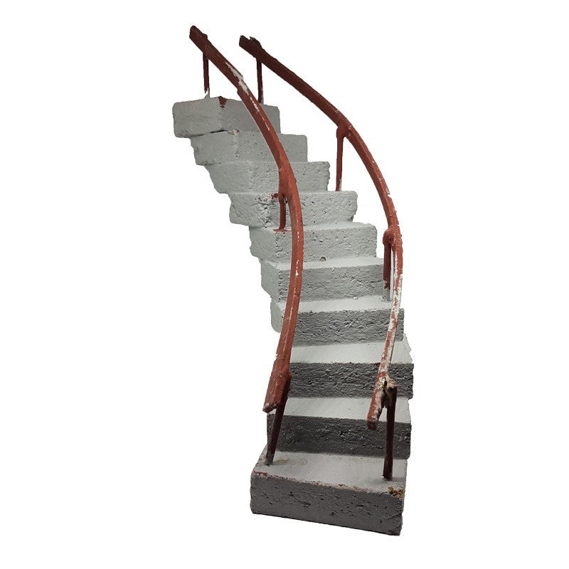 Scala curva con passamano 19,5x5x12cm per presepe