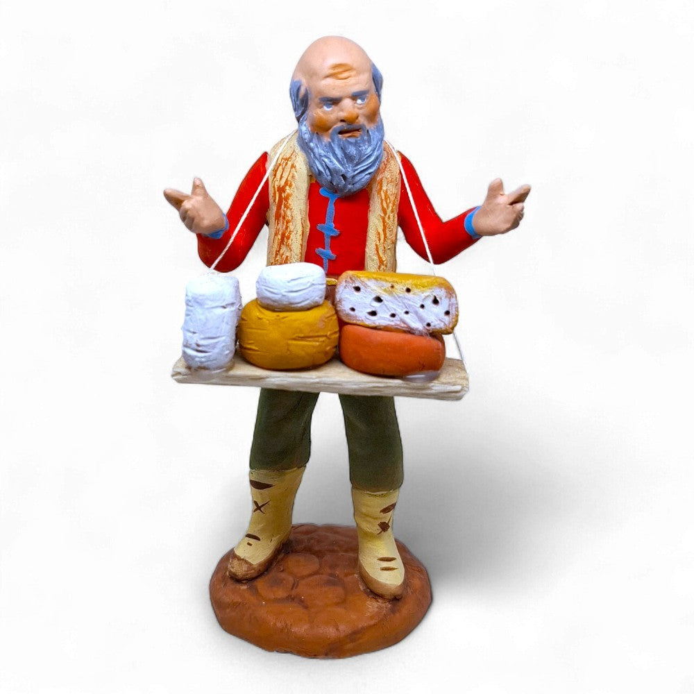 Pastori Statuina Venditore di formaggi cm 12 di terracotta per presepe