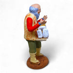 Pastori Statuina Venditore di formaggi cm 12 di terracotta per presepe