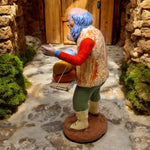 Pastori Statuina Venditore di formaggi cm 12 di terracotta per presepe