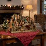 Presepe napoletano artigianale con ruscello 45x30x29 cm