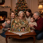 Presepe napoletano artigianale con ruscello 45x30x29 cm