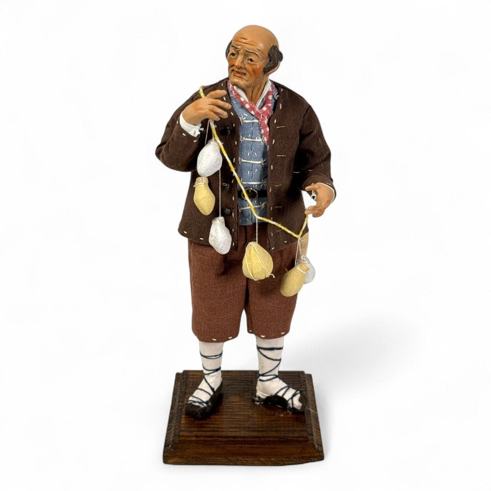 Pastore con caciotte 25cm per presepe Napoletano