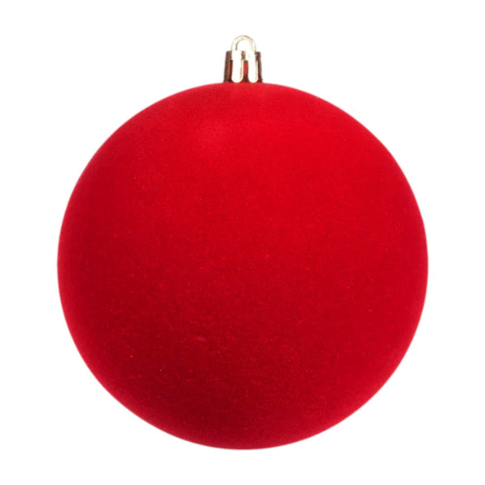 Sfera 15 cm rossa velluto floccato