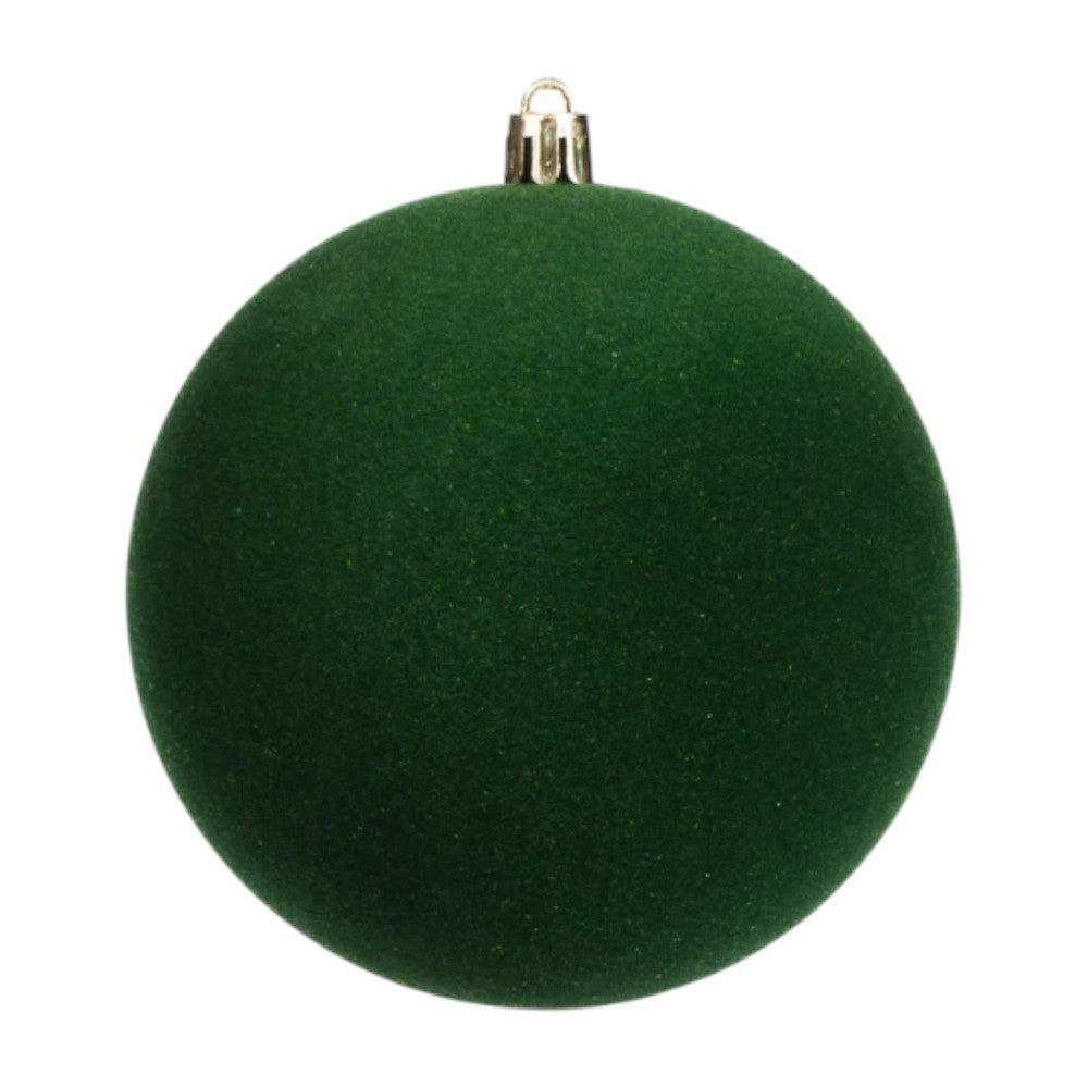 Sfera 15 cm verde foresta velluto floccato