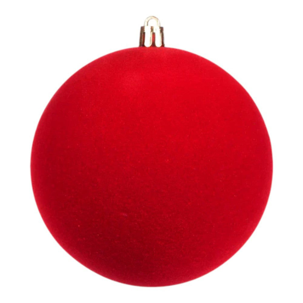 Sfera 25 cm rossa velluto floccato