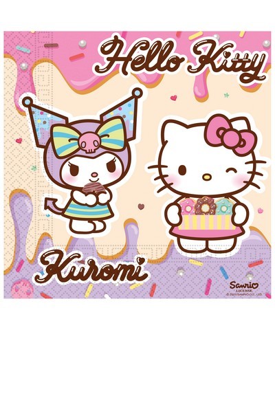 Tovagliolo Hello Kitty Kuromi 33x33 20pz