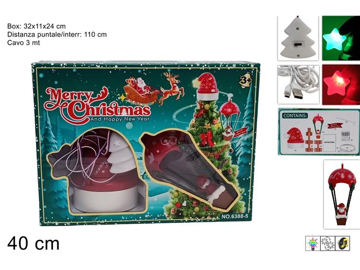 Puntale Albero Mongolfiera con Movimento e Luci | Chianesestore