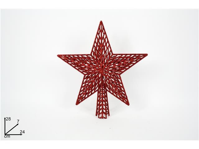 PUNTALE STELLA GLITTERATA ROSSO ART.6509
