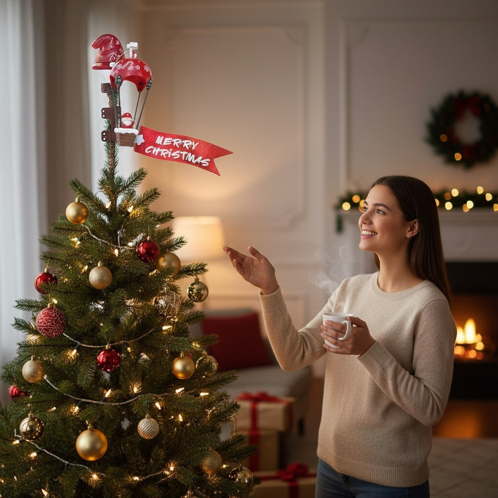 Puntale Albero Mongolfiera con Movimento e Luci | Chianesestore