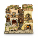 Presepe borgo napoletano stile 700 con illuminazione e forno 30X40H34