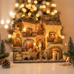 Presepe borgo napoletano stile 700 con illuminazione e forno 30X40H34