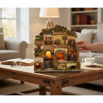 Presepe borgo napoletano stile 700 con forno effetto fiamma 30X40x36