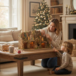Presepe napoletano paesaggistico con Cascata e luci 60x30x38 cm