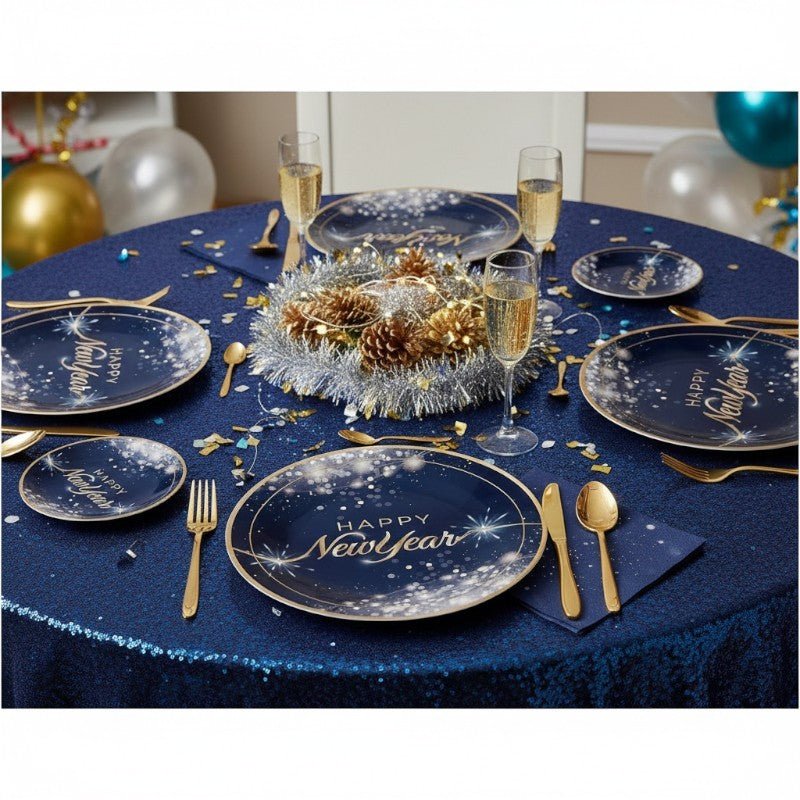 Piatti di carta ø18cm Happy New Year Glamour 6pz