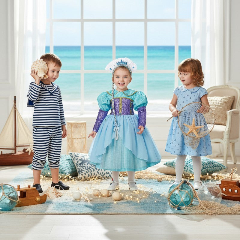 Costume di Carnevale Principessa dei Mari bambina 3-24 mesi