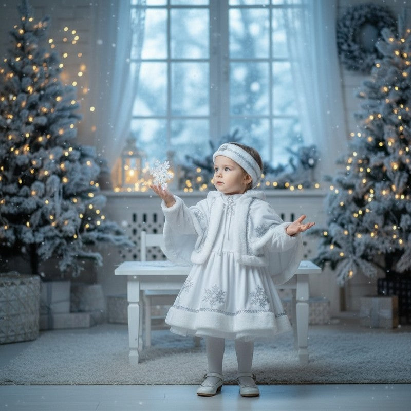 Costume di Carnevale Principessa Fiocco di Neve bambina 3-24 mesi