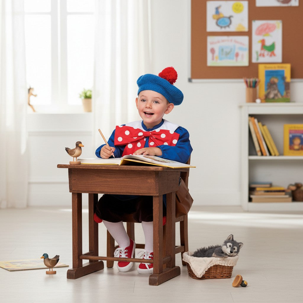 Costume vestito di carnevale Pierino per bambino da 4 a 6 anni