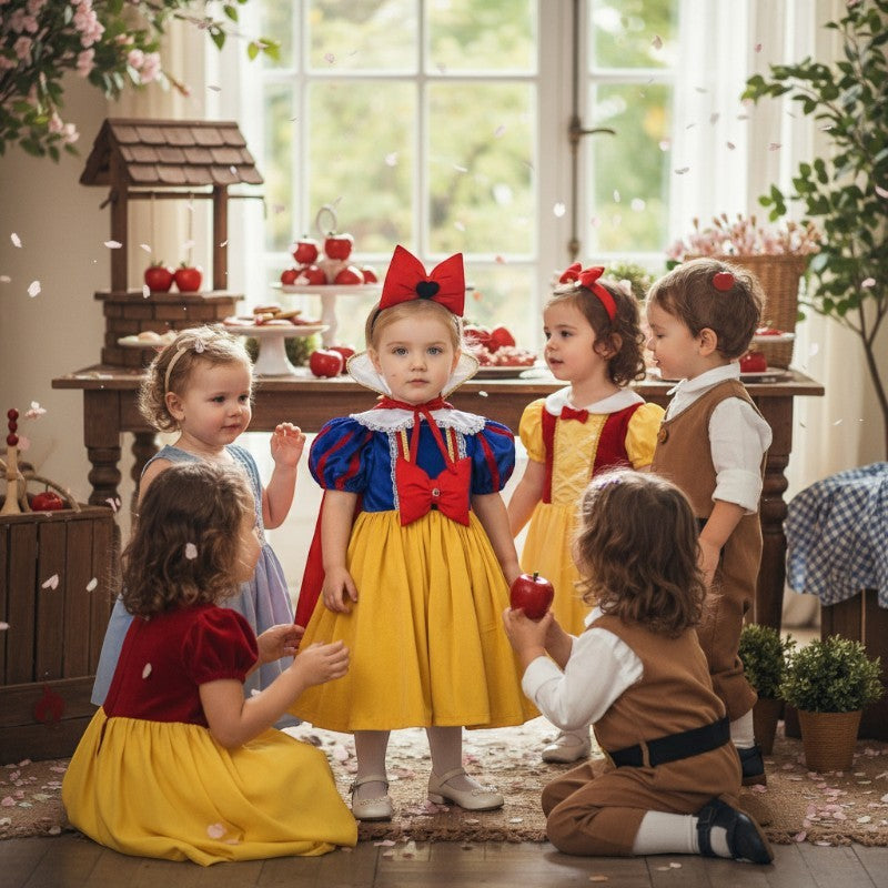 Costume di Carnevale Reginetta dei Boschi in velluto bambina 3-24 mesi
