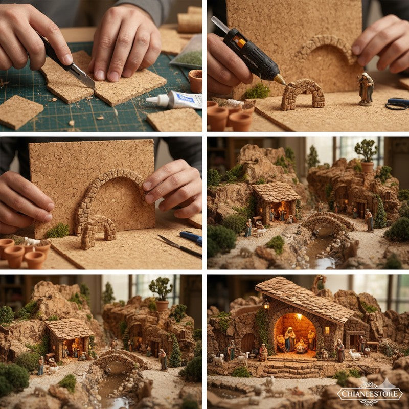 Tavolette di sughero naturale per presepe 27x10x0,7 cm