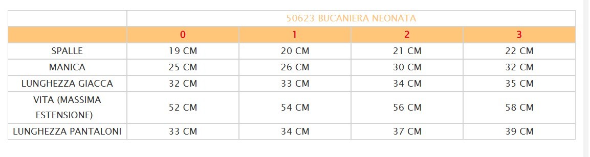 Costume di carnevale Bucaniera neonata 0-3 anni