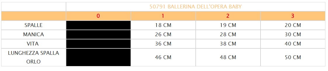 Costume di carnevale bimba Ballerina dell'opera neonata 1-3 anni